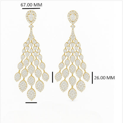 Majestic Chandelier Diamond Jhumka Earrings