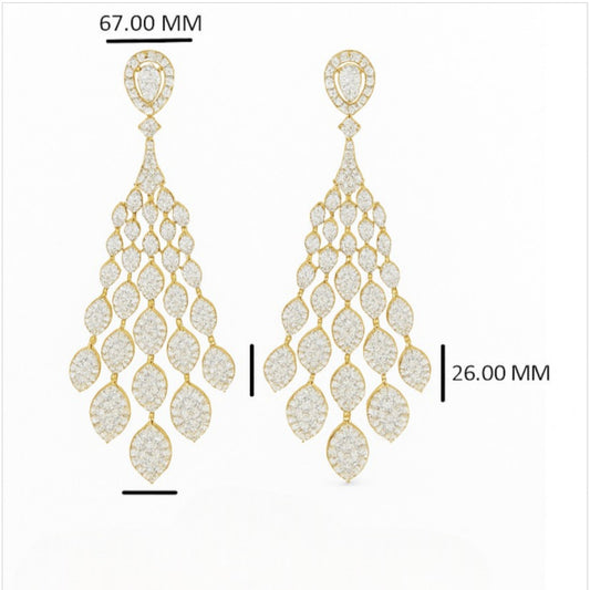 Majestic Chandelier Diamond Jhumka Earrings