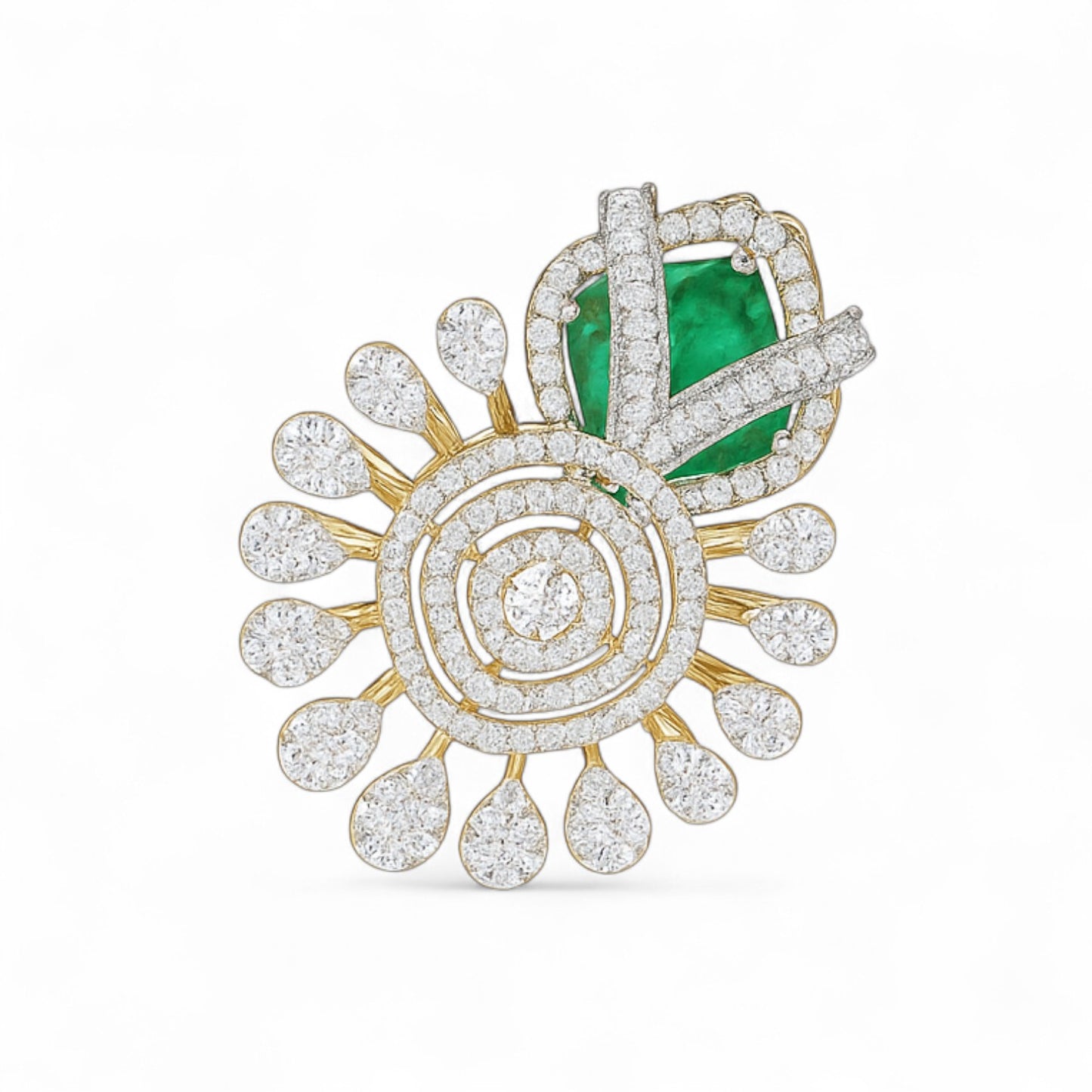 Majestic Emerald and Diamond Designer Pendant