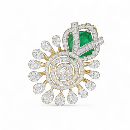 Majestic Emerald and Diamond Designer Pendant