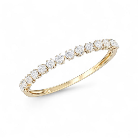 Triple Row Floral Diamond Cluster Bracelet