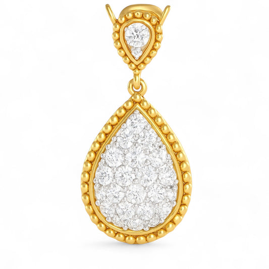 Classic Pear Diamond Cluster Pendant in Gold