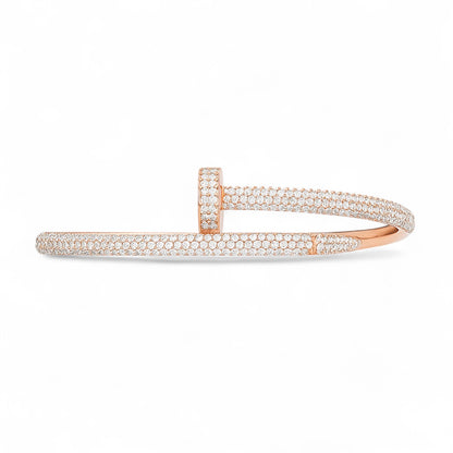 Slim Twin Row Diamond Elegance Bangle Bracelet