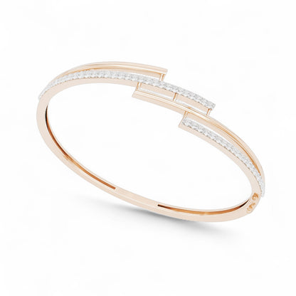 Contemporary Open Diamond Bangle Bracelet