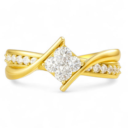 Twisted Duo Tone Diamond Ring