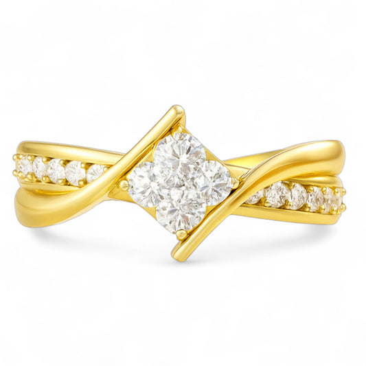Twisted Duo Tone Diamond Ring