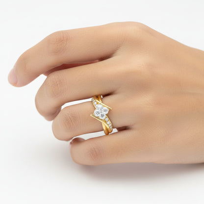 Twisted Duo Tone Diamond Ring