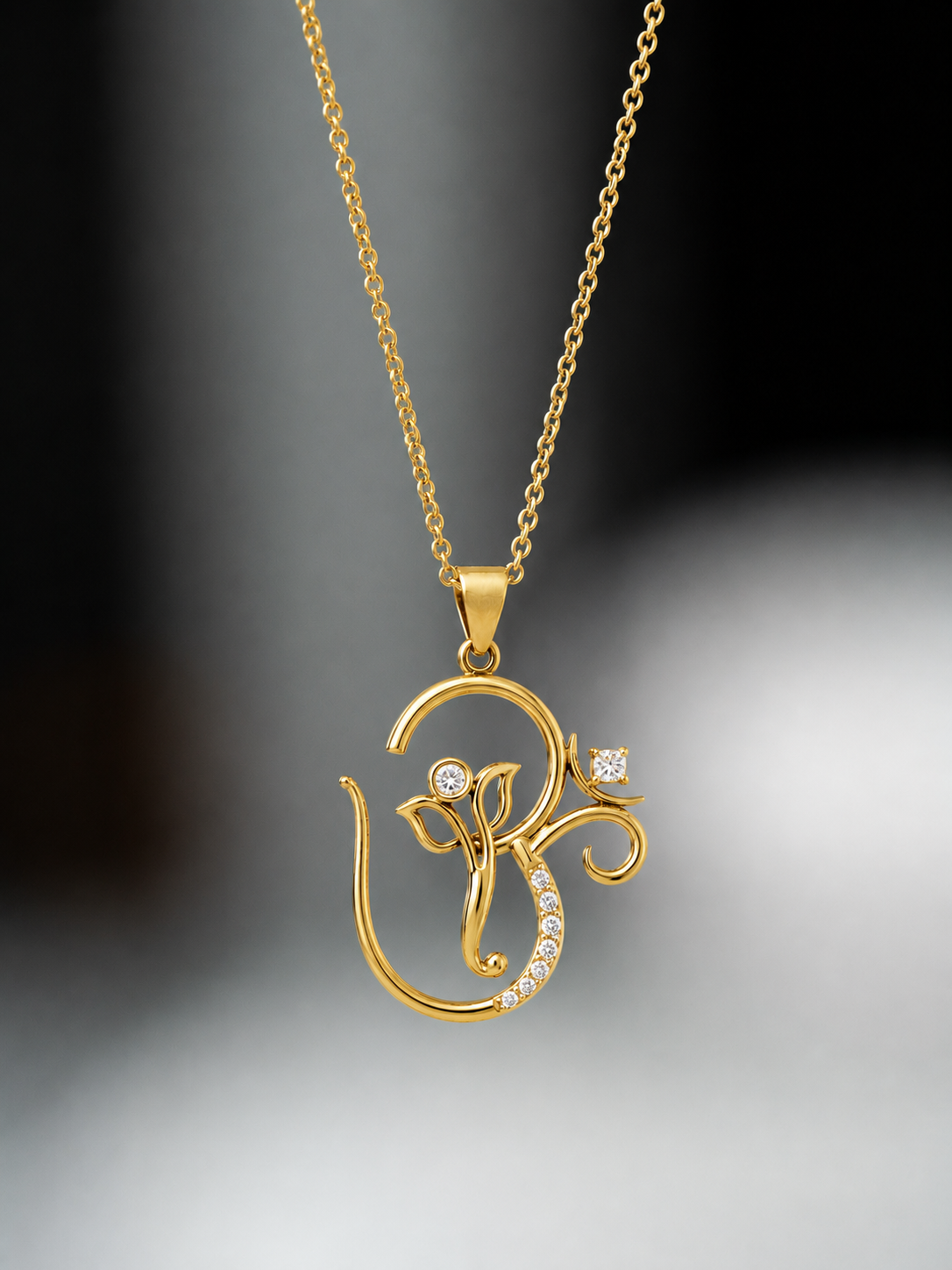 Ganesha OM Diamond Pendant
