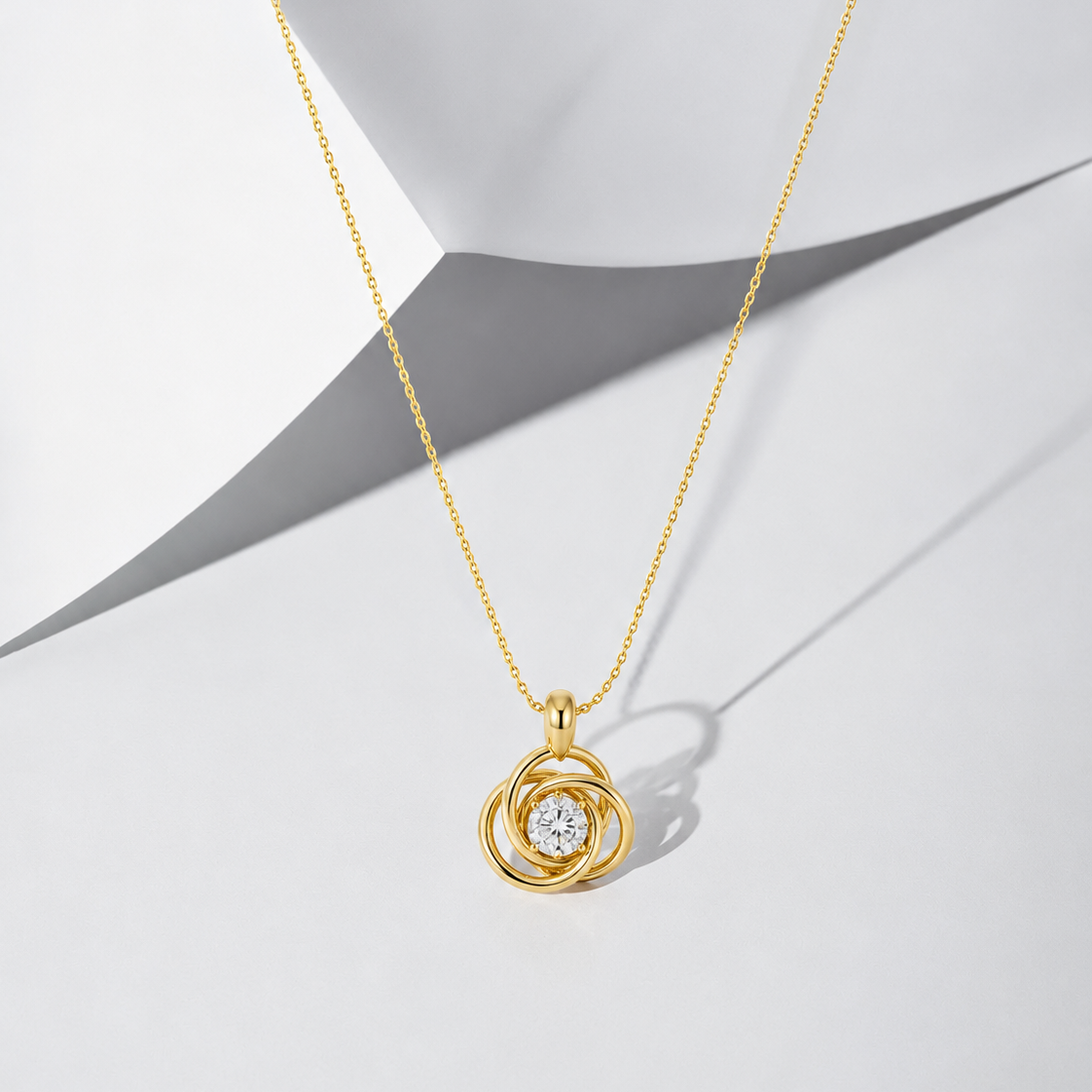 Modern Spiral Diamond Pendant