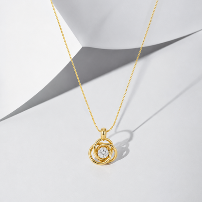 Modern Spiral Diamond Pendant