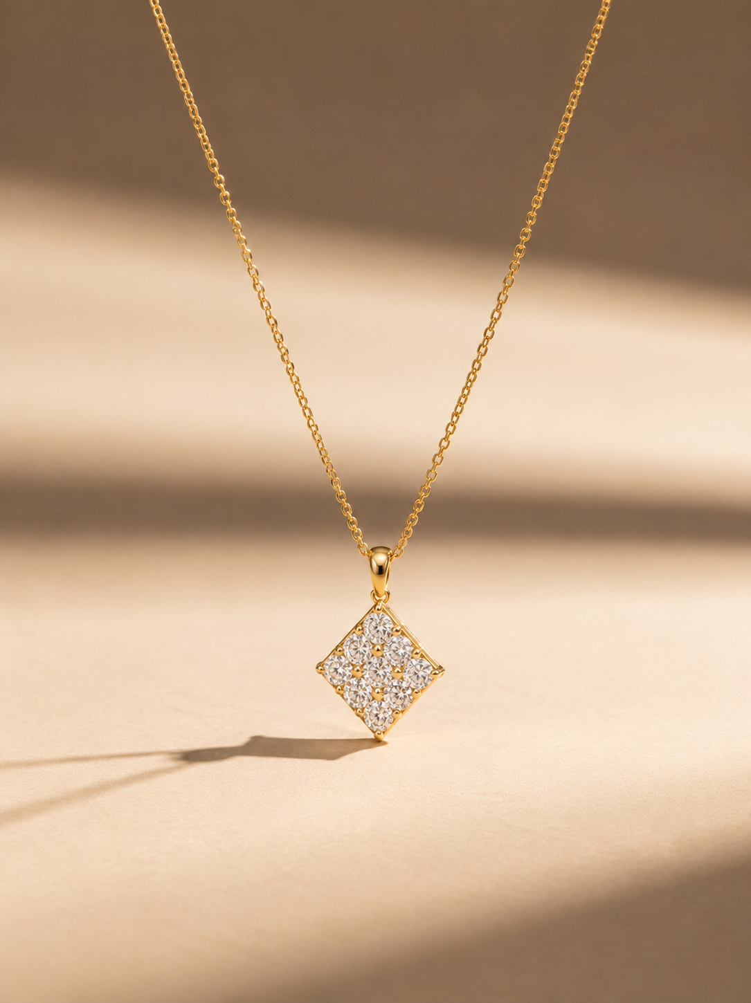 Square Cluster Diamond Pendant