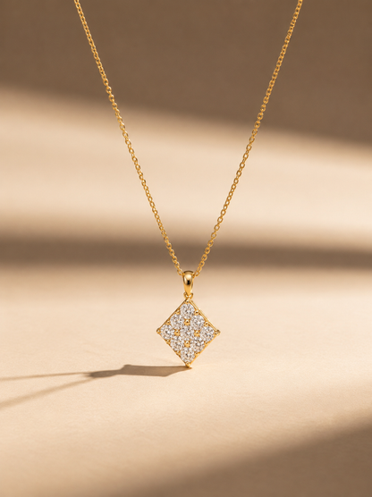 Square Cluster Diamond Pendant