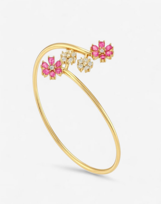 Pink Floral Diamond Bracelet Kadaa