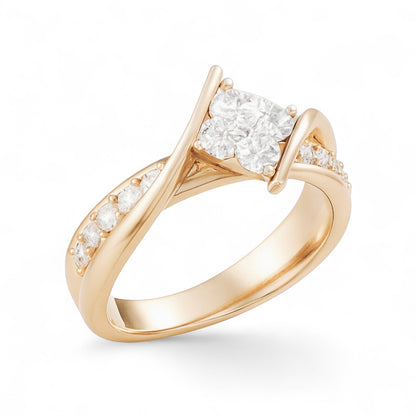 Twisted Duo Tone Diamond Ring
