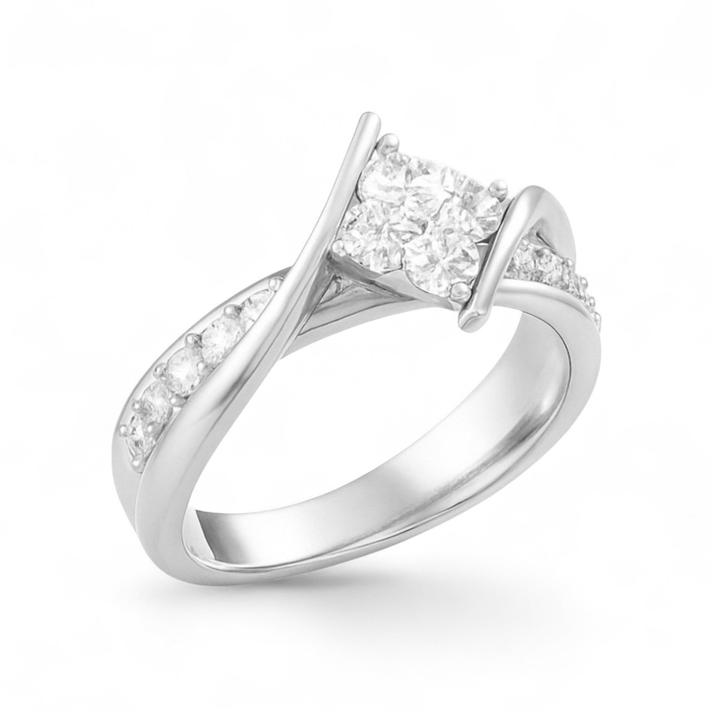 Twisted Duo Tone Diamond Ring