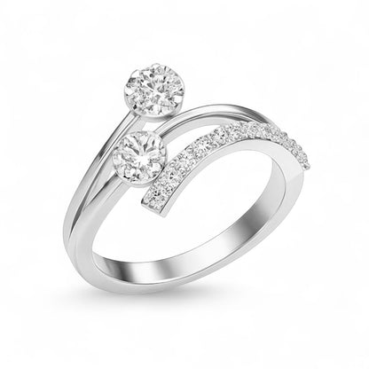 Twin Sparkle Curve Ring