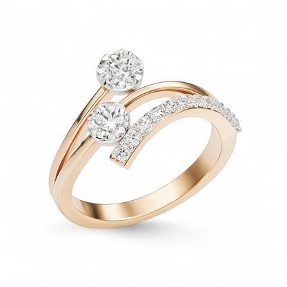 Twin Sparkle Curve Ring