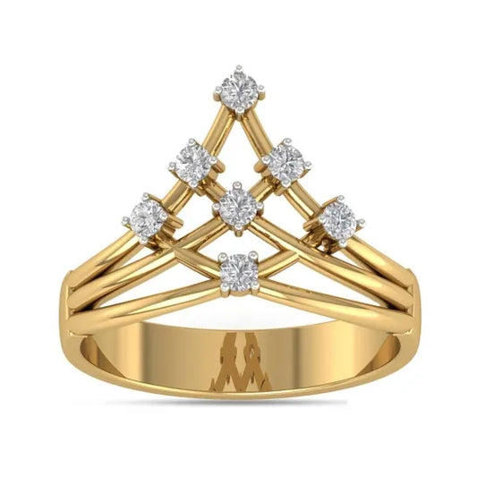 Minimalist Diamond V Shape Band Ring