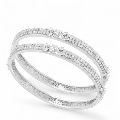 Rose Gold Blossom Diamond Bangle