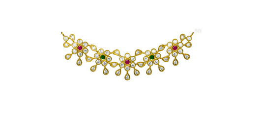 5 flowers bezel mangalsutra pendant side hooks