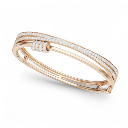 Modern Triple Band Diamond Accent Bracelet