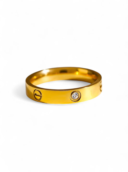 Screw Motif Diamond Band Ring