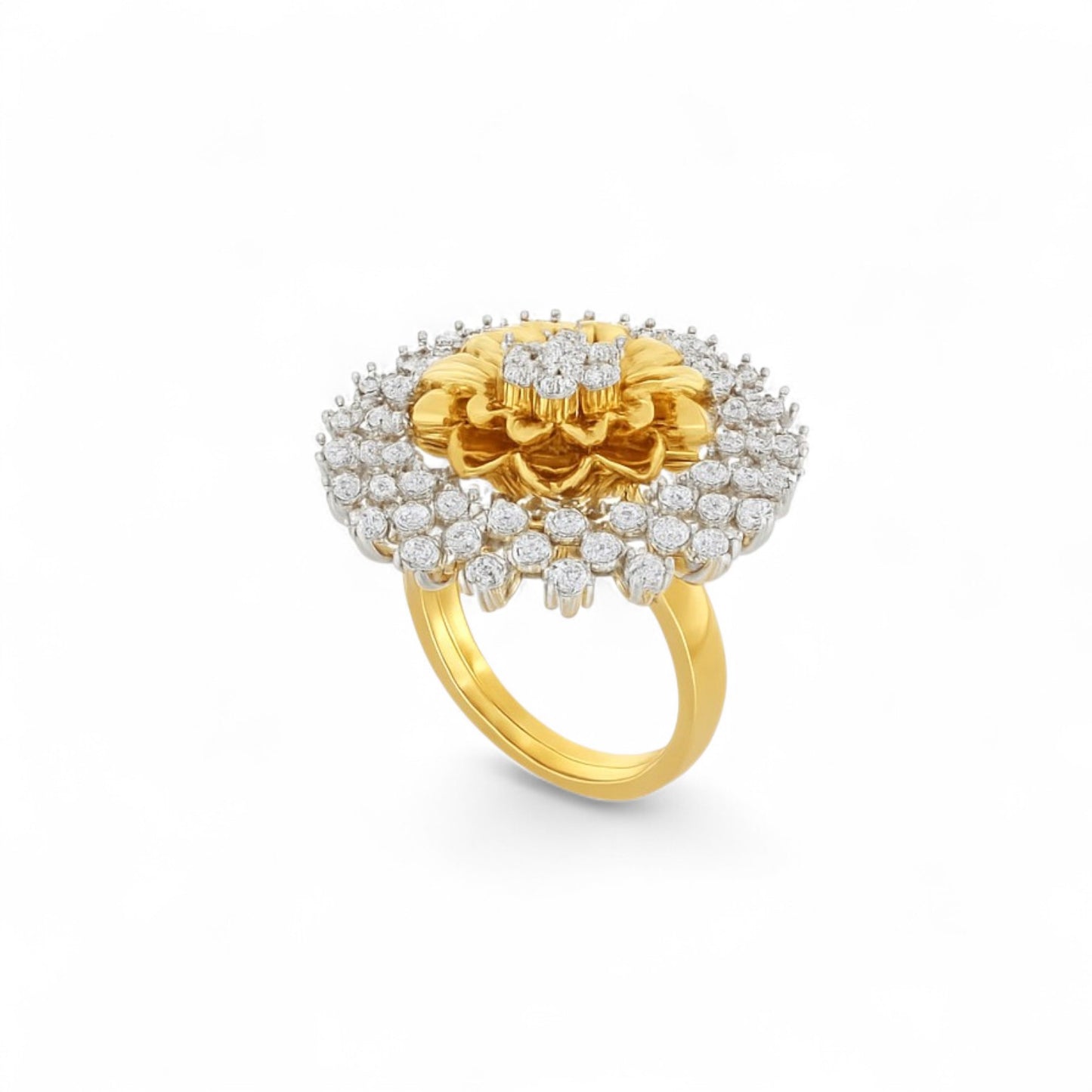 Grand Double Halo Diamond Statement Ring