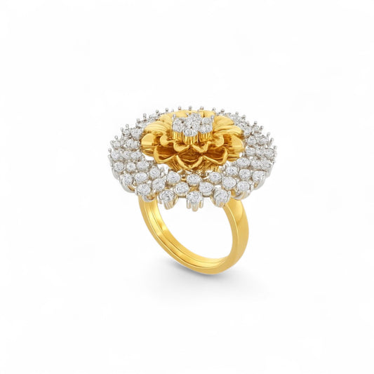 Grand Double Halo Diamond Statement Ring