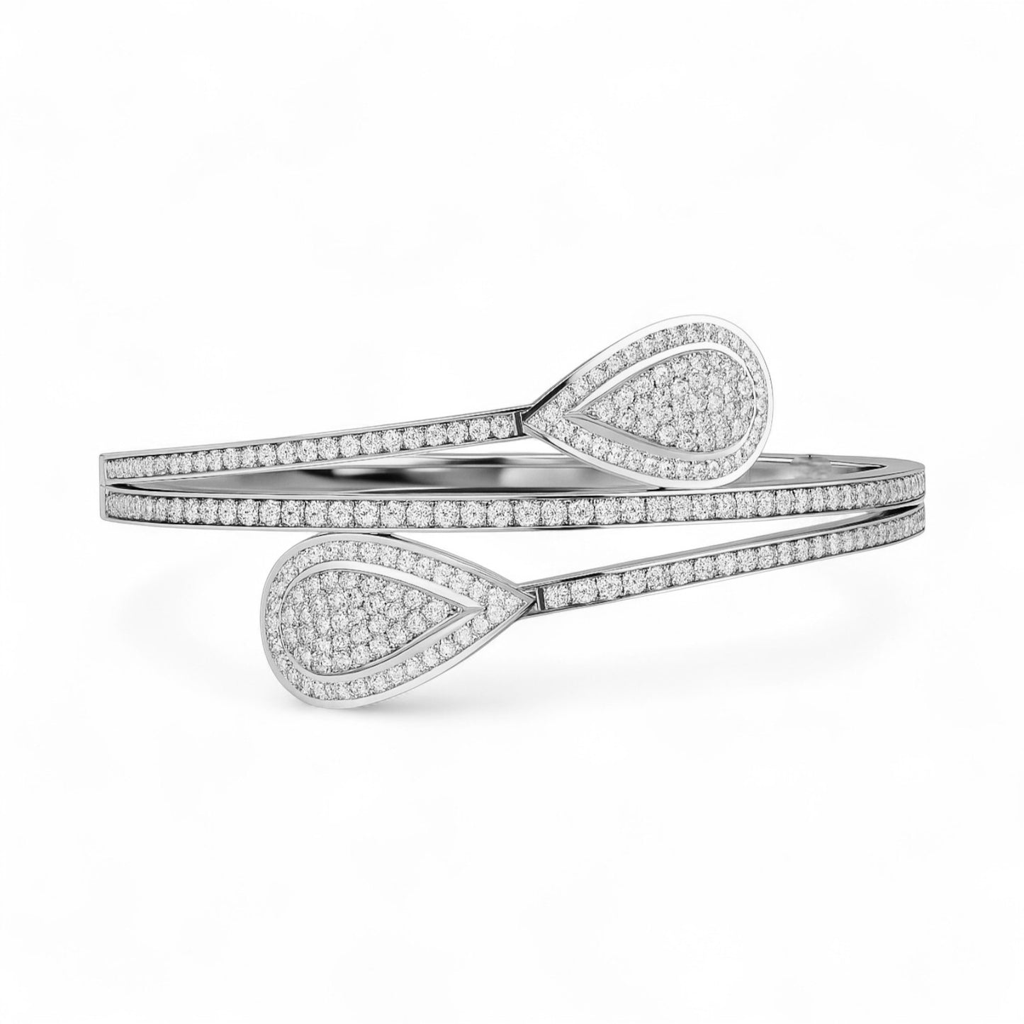 Teardrop Halo Diamond Bangle
