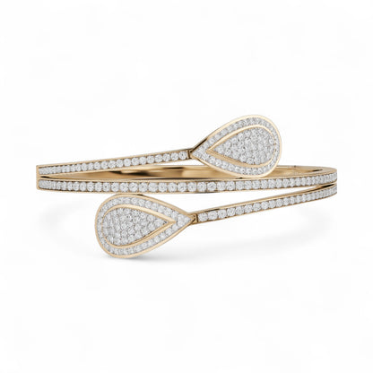 Teardrop Halo Diamond Bangle