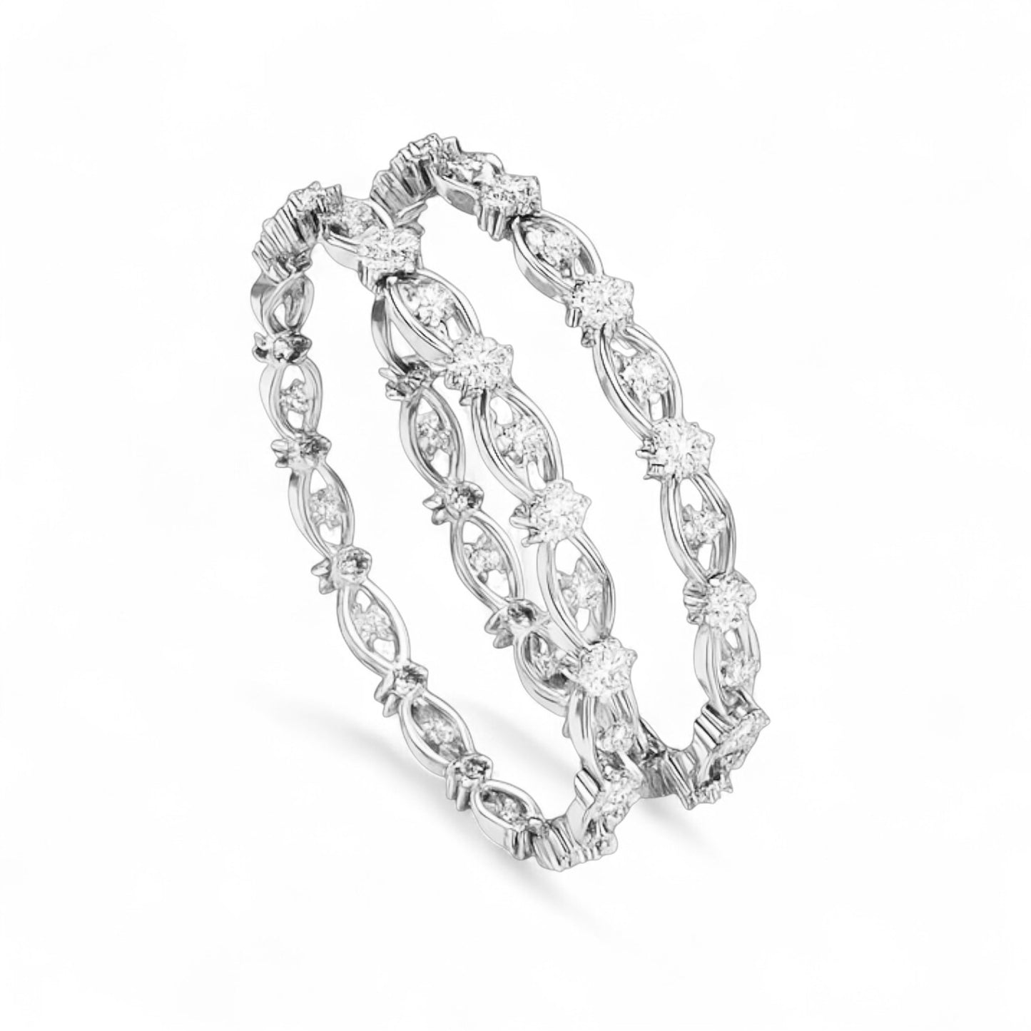Floral Radiance Diamond Bangle