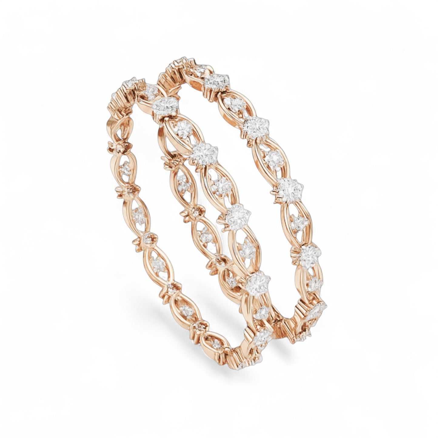Floral Radiance Diamond Bangle