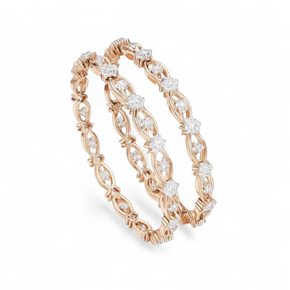 Floral Radiance Diamond Bangle
