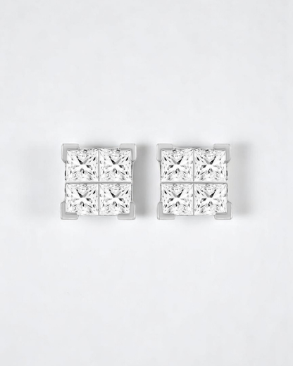 Diamond Matrix Stud Earrings