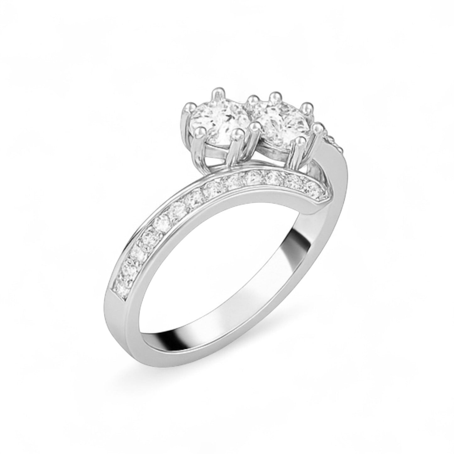 Twin Spark Diamond Band Ring
