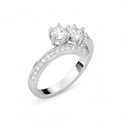 Twin Spark Diamond Band Ring
