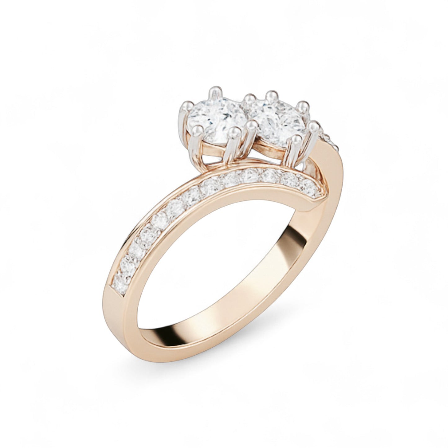 Twin Spark Diamond Band Ring