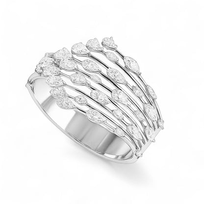 Cascading Marquise & Pear Diamond Bangle