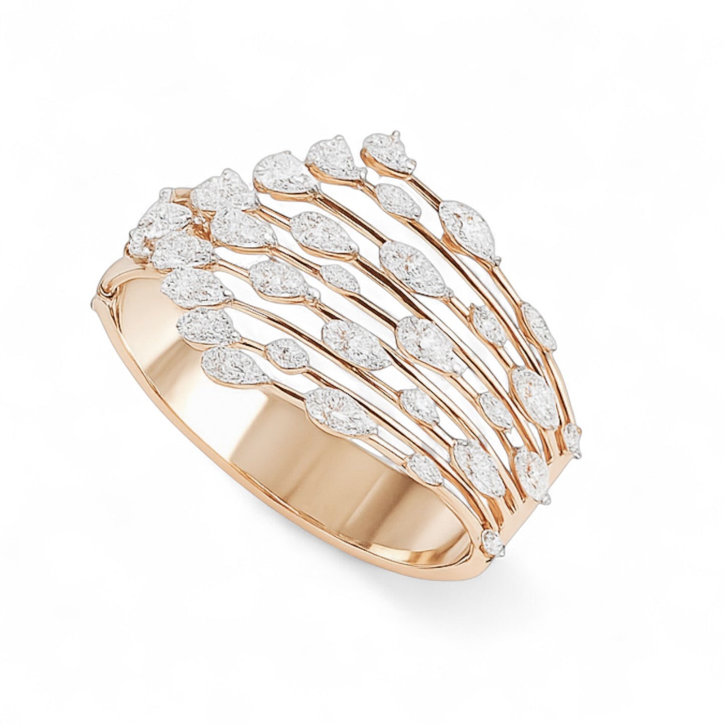 Cascading Marquise & Pear Diamond Bangle