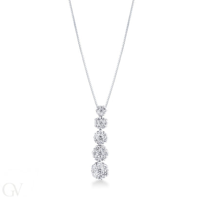 Straight Line Diamond Dropplets Pendant