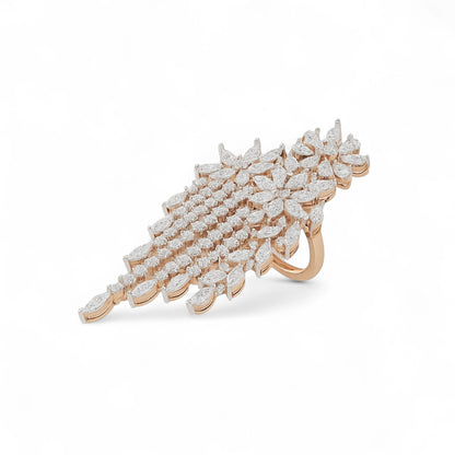 Cascading Diamond Waterfall Ring