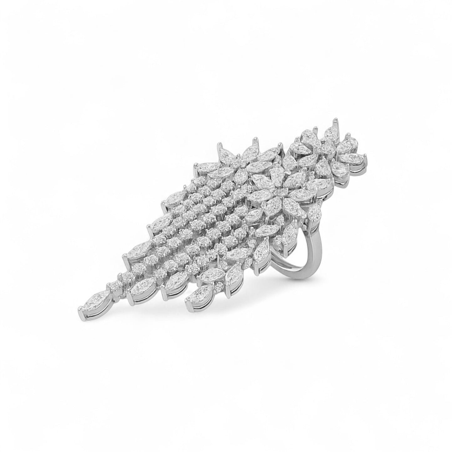 Cascading Diamond Waterfall Ring