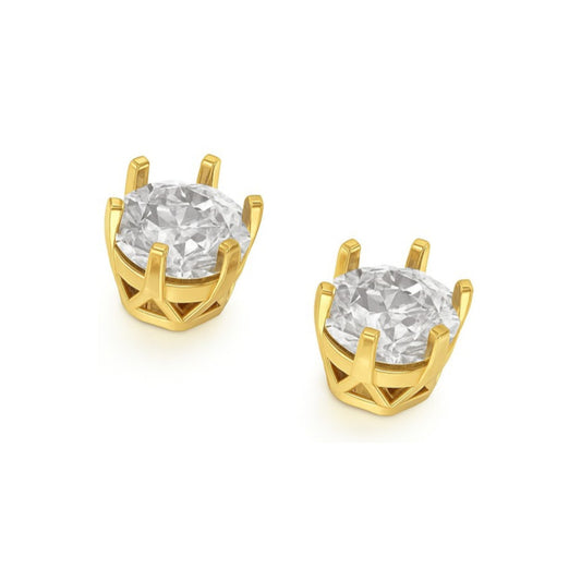 Classic Round Solitaire Diamond Stud Earrings