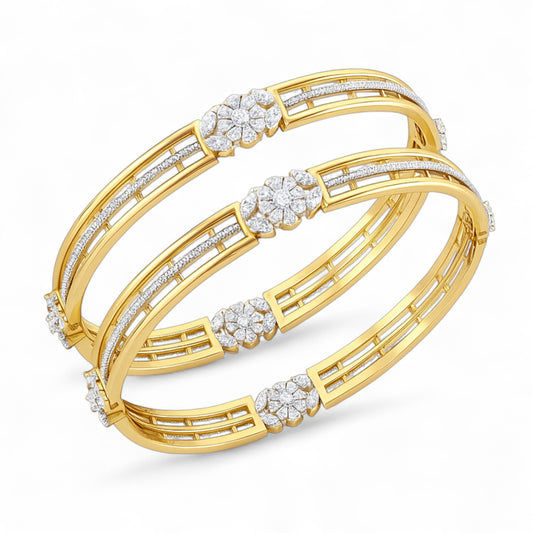 Regal Bloom Diamond Bangle