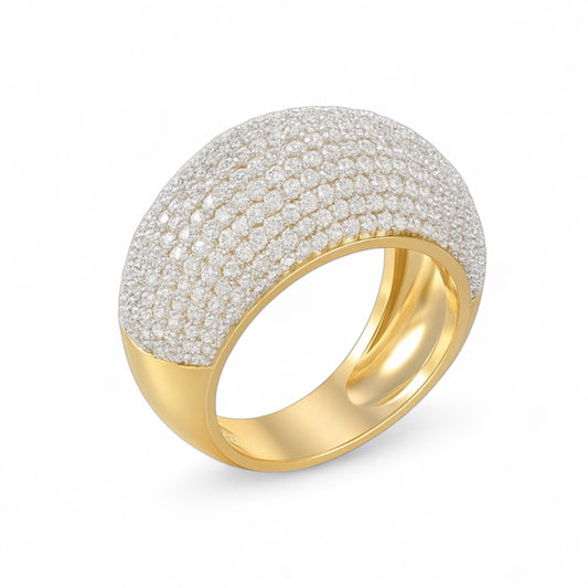 Full Pave Dome Diamond Ring