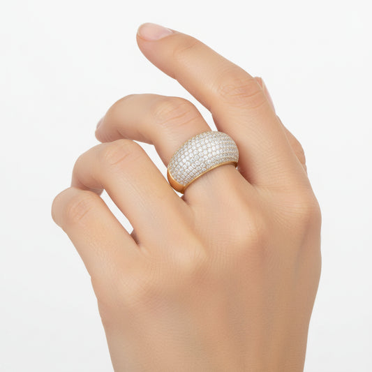 Full Pave Dome Diamond Ring