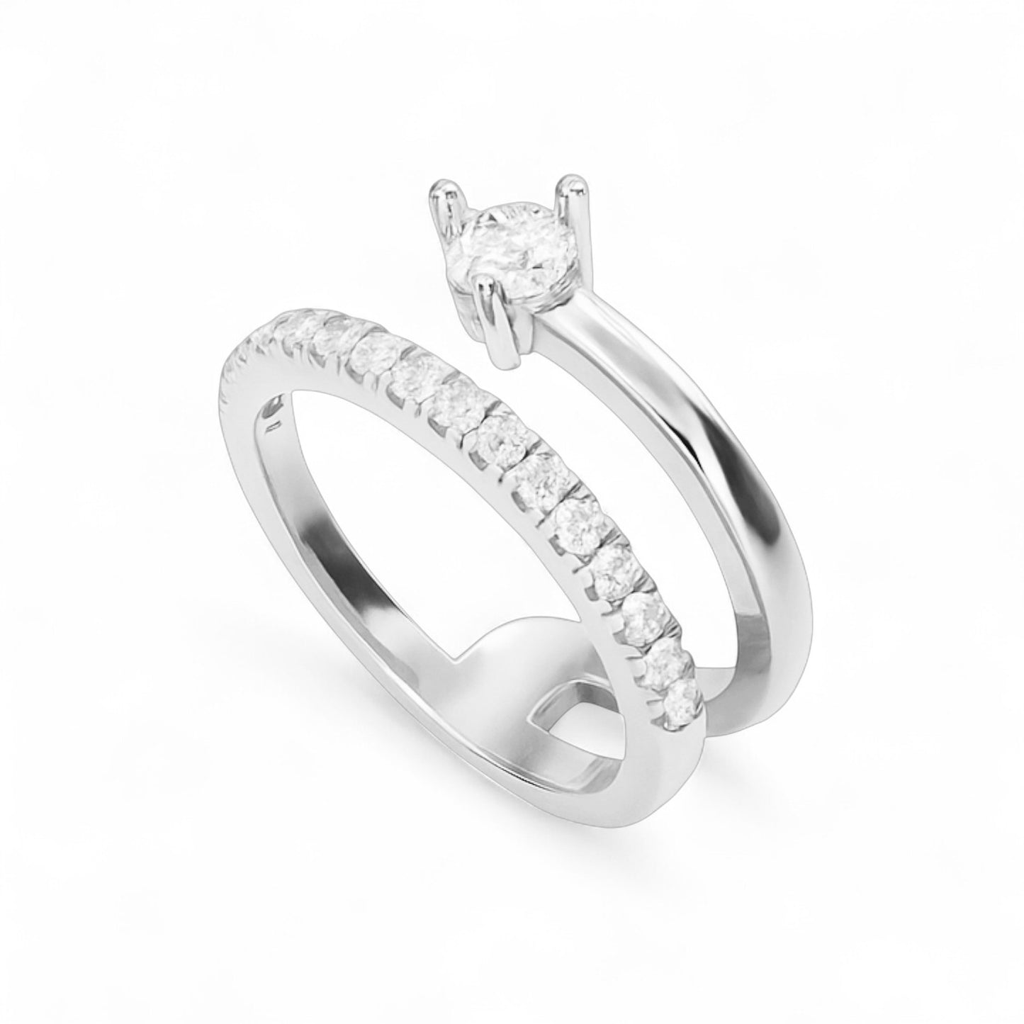 Classic Solitaire Halo Ring