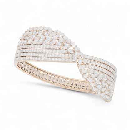 Wide Diamond Mesh Twist Statement Bracelet