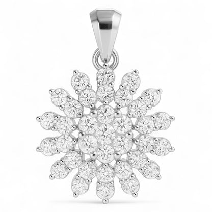 Radiant Floral Diamond Cluster Pendant