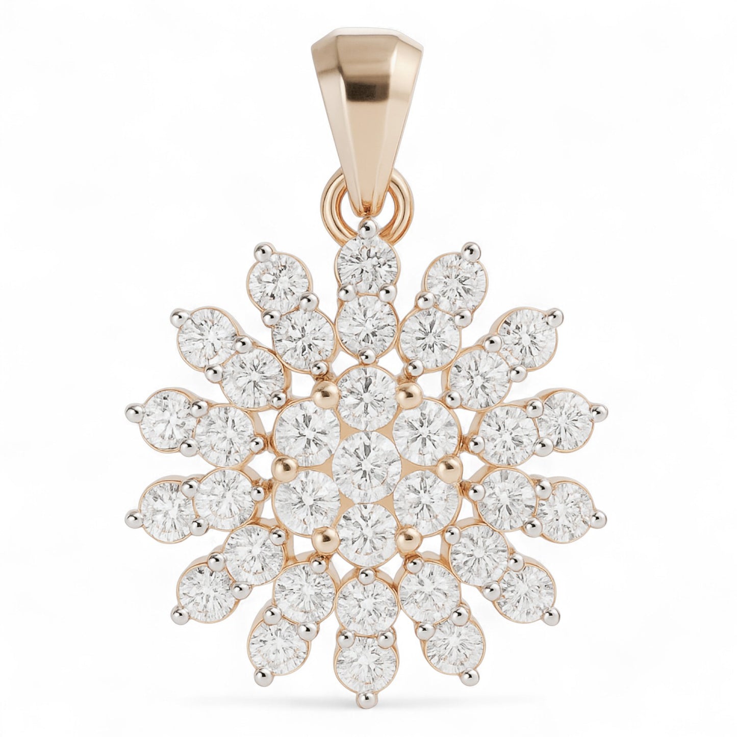 Radiant Floral Diamond Cluster Pendant